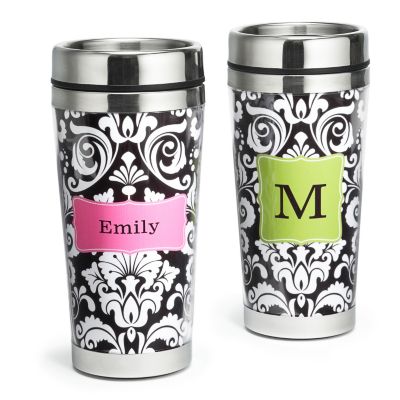 Damask Pattern Travel Mug