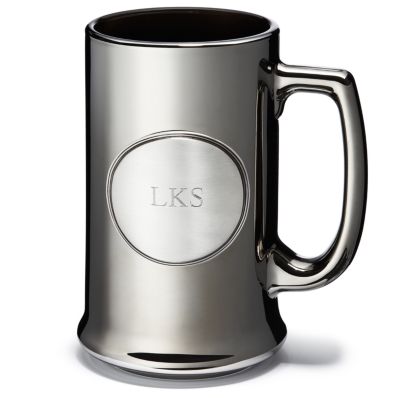Pewter Medallion Gunmetal Beer Mug