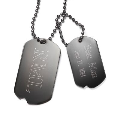 Men's Dog Tag Necklace - Gunmetal