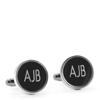 Round Black Cuff Links