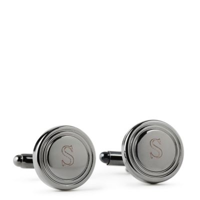 Round Gunmetal Cuff Links