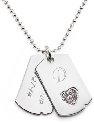 Rhinestone Dog Tag Necklace