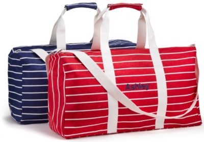 Striped Canvas Duffle