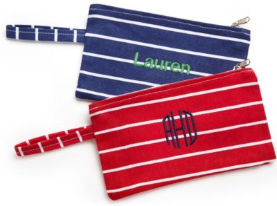 Striped Canvas Clutch