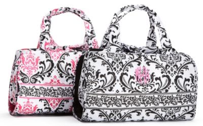 Quilted Damask Folding Cosmetic Bag
