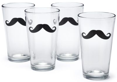 Mustache Pint Glass Set