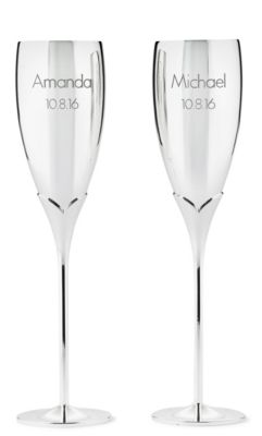Silver-Plated Champagne Flutes