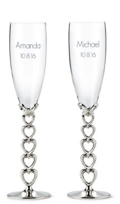 Open Heart Champagne Flutes