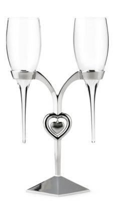 Raindrop Flutes and Silver-plated Holder