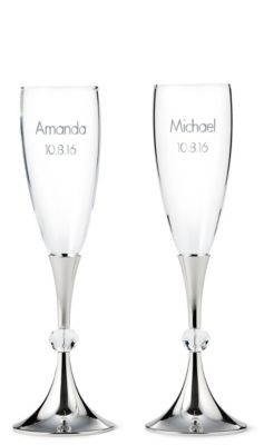Crystal Ball Toasting Flutes