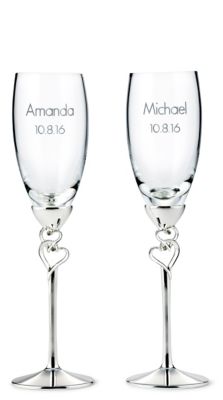 Entwined Heart Toasting Flutes
