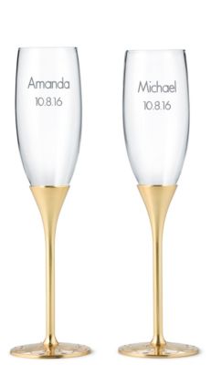 Gold Parisian Romance Toasting Flutes