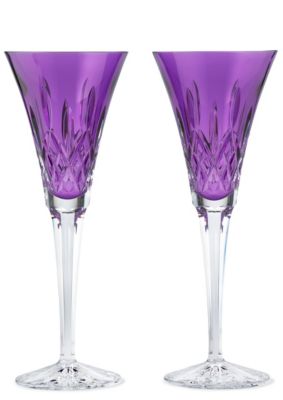 Waterford Crystal Lismore Amethyst Flutes