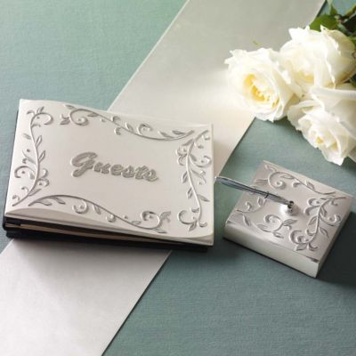 Lenox Opal Innocence Guest Book with Pen