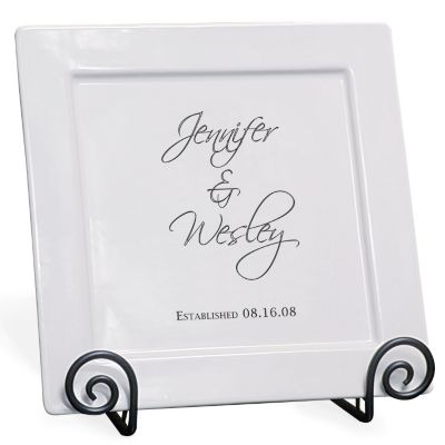Personalized Elegant Square Platter & Easel