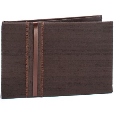 The Knot Colored Silk Guest Book - Chocolate