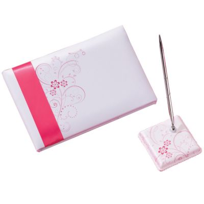 Pink Floral Guestbook & Pen Set