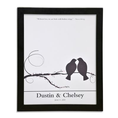 Canvas Signature Guest Book Print - Lovebirds