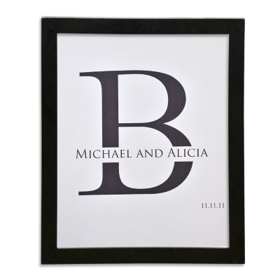 Canvas Signature Guest Book Print - Initial