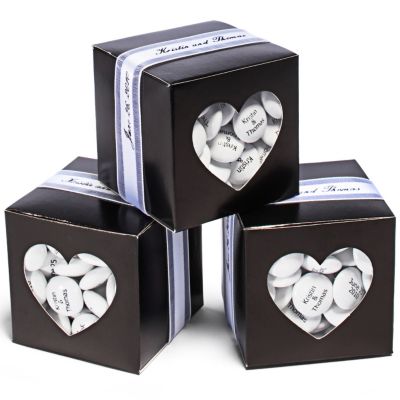 Black Heart-shaped Window Favor Boxes