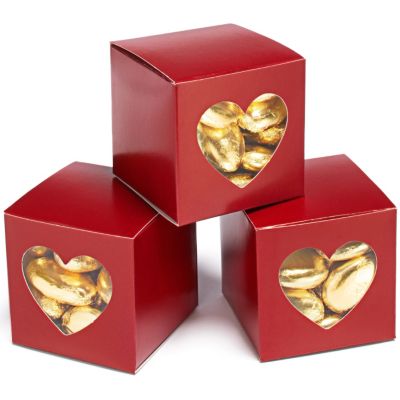 Merlot Heart-shaped Window Favor Boxes