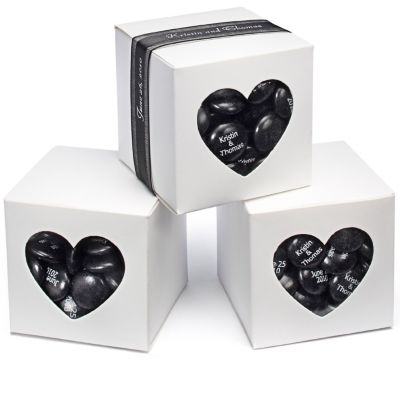 White Heart-shaped Window Favor Boxes