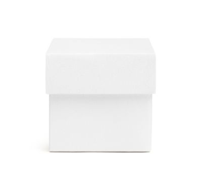 Square Favor Boxes - White Shimmer