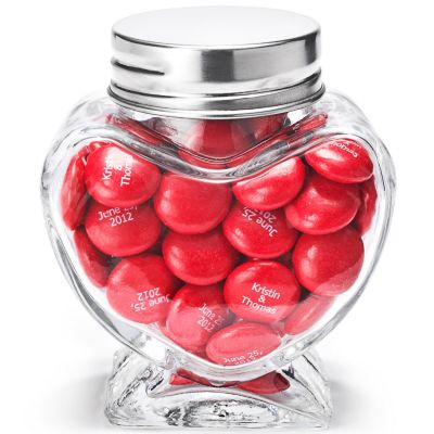 Heart Shaped Glass Jar Favor Holder