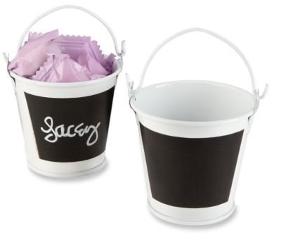 Chalkboard White Tin Pails