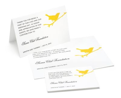 Charity Wedding Favors - Bird (Gold)