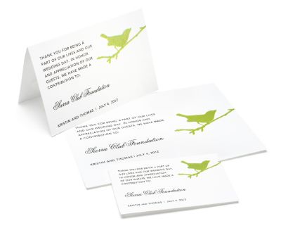 Charity Wedding Favors - Bird (Grass)