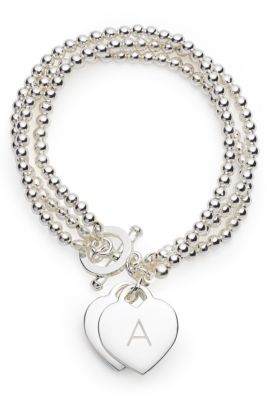Double Heart Charm Bracelet