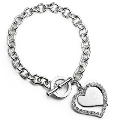 personalized heart frame bracelet