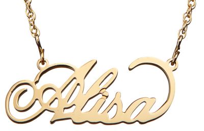 Filigree Name Necklace - Gold-tone