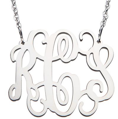 Filigree Monogram Necklace - Sterling Silver