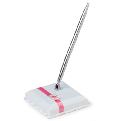 The Knot Rhinestone Pen & Holder - Hot Pink