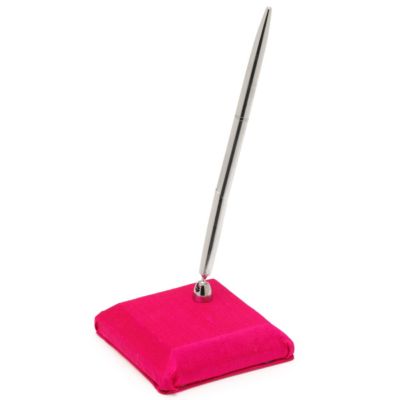 The Knot Colored Silk Pen & Holder - Fuchsia