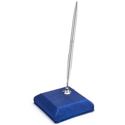 The Knot Colored Silk Pen & Holder - Navy