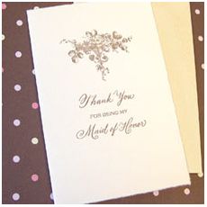 Thank You For Being My Maid of Honor Card
