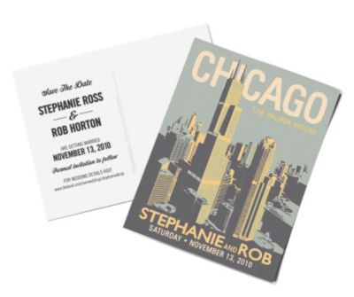 Personalized Save the Date Postcards - Chicago