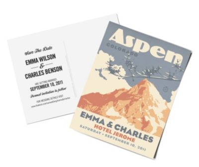 personalized save the date postcards - mountain