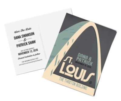 personalized save the date postcards - st. louis