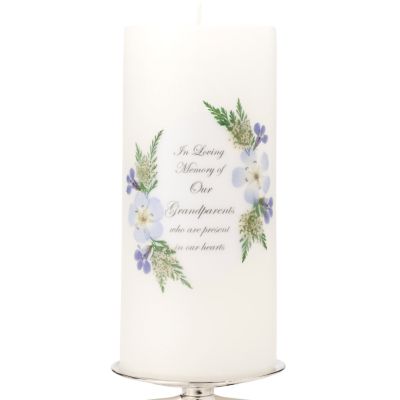 Personalized Blue Bouquet Memorial Candle