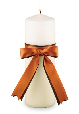 Two-Ribbon Custom Color Unity Candle - Ivory
