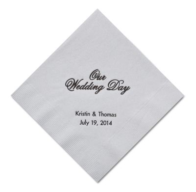 Personalized Napkins - BEVERAGE (Our Wedding Day)