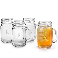 engraved mason jar set